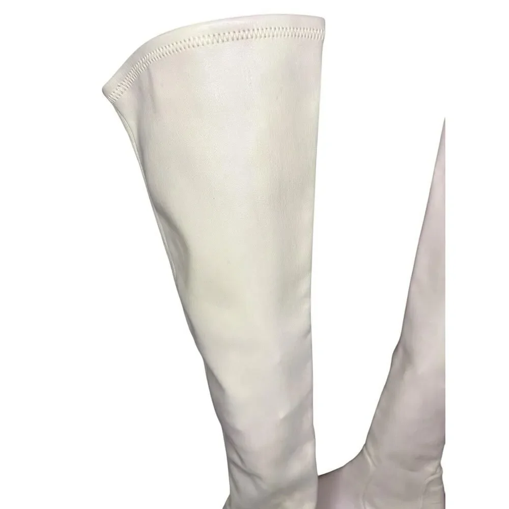 Theory Over-The-Knee Boot in Faux Leather White sz 9 US